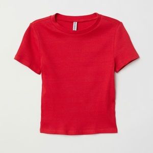 topshop short fitted top with short sleeves